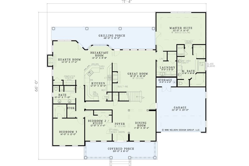 Home Plan - Floor Plan - Main Floor for Classical House Plan #17-3248 - 4 bed, 3 bath