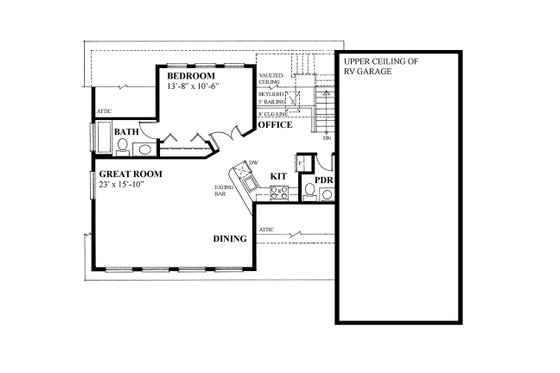 Floor Plan - Upper Floor for Country House Plan #118-139 - 1 bed, 2 bath