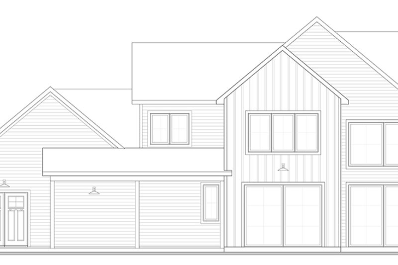 Architectural House Design - Exterior - Rear Elevation 1 for Farmhouse House Plan #23-2833 - 3 bed, 2.5 bath