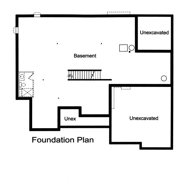 Architectural House Design - Unfinished Basement Foundation