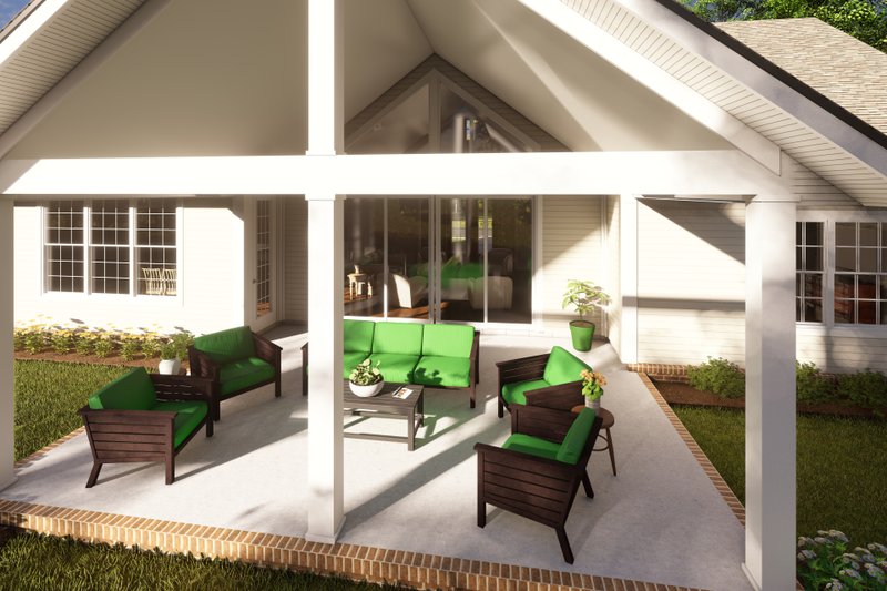 Dream House Plan - Exterior - Covered Porch for Farmhouse House Plan #513-2223 - 4 bed, 3.5 bath
