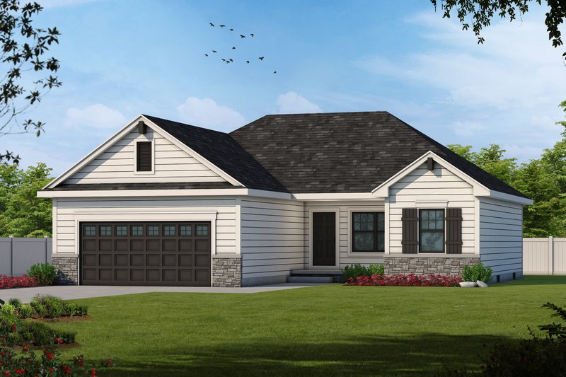Architectural House Design - Craftsman Exterior - Front Elevation Plan #20-2181