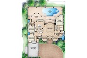 Mediterranean Style House Plan - 3 Beds 3.5 Baths 3218 Sq/Ft Plan #27-442 