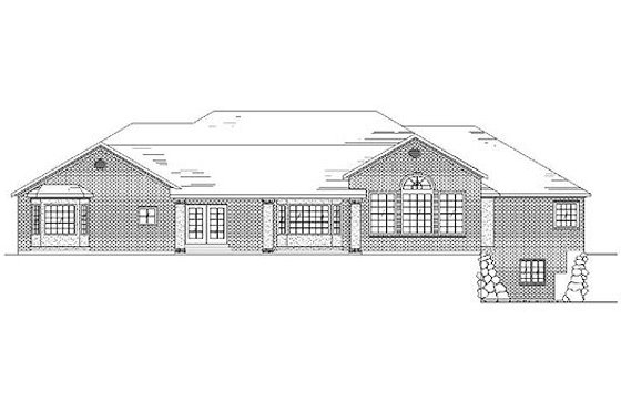 Exterior - Rear Elevation for Traditional House Plan #5-167 - 5 bed, 3.5 bath