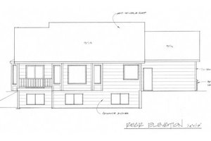 Exterior - Rear Elevation for Craftsman House Plan #58-204 - 2 bed, 2 bath