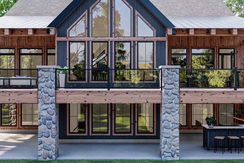 House Design - Exterior - Other Elevation 2 for Cabin House Plan #455-257 - 2 bed, 2 bath