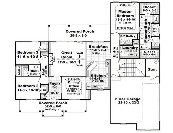 House Blueprint - Country Floor Plan - Main Floor Plan #21-560