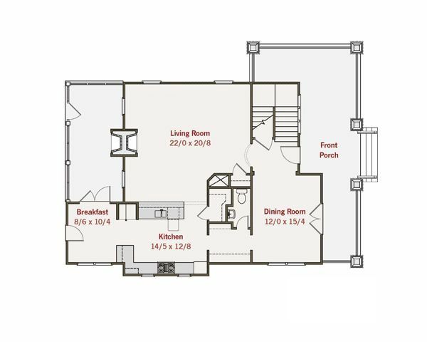 Craftsman Floor Plan - Main Floor Plan #461-15