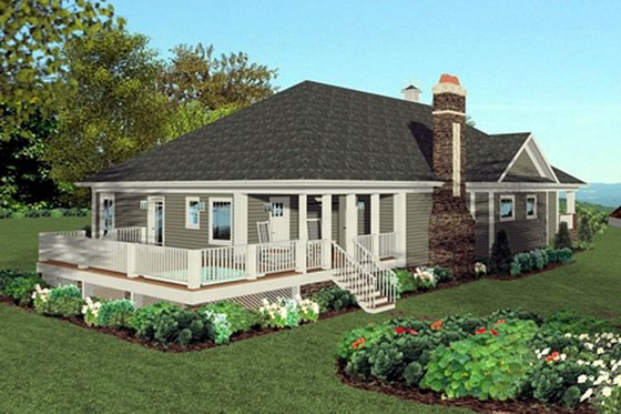 Exterior - Rear Elevation for Craftsman House Plan #56-700 - 3 bed, 3.5 bath