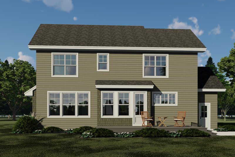 House Blueprint - Exterior - Rear Elevation 1 for Traditional House Plan #51-1201 - 3 bed, 2.5 bath