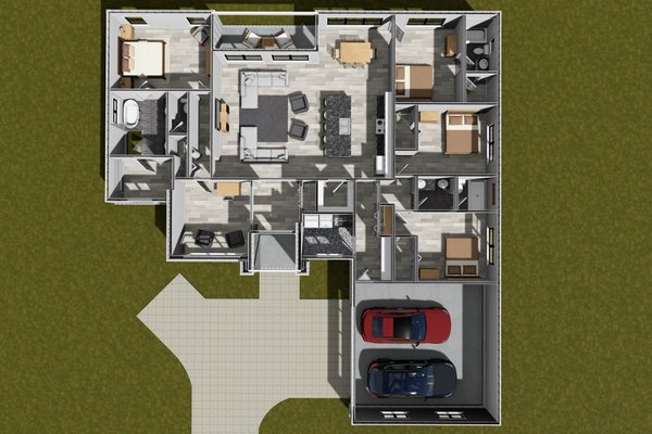 House Blueprint - Modern Floor Plan - Main Floor Plan #513-2321