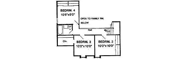 Traditional Floor Plan - Upper Floor Plan #116-190