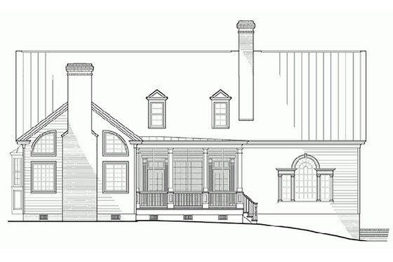 Exterior - Rear Elevation for Colonial House Plan #137-101 - 4 bed, 4.5 bath