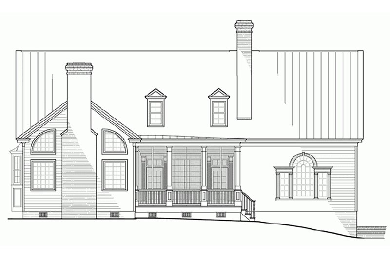 Architectural House Design - Exterior - Rear Elevation for Colonial House Plan #137-101 - 4 bed, 4.5 bath