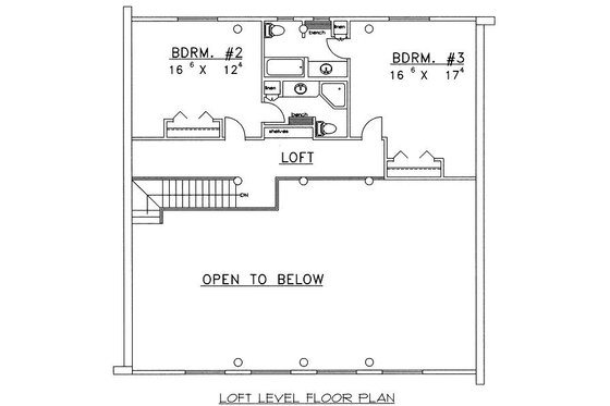 Floor Plan - Upper Floor for Log House Plan #117-501 - 3 bed, 3.5 bath