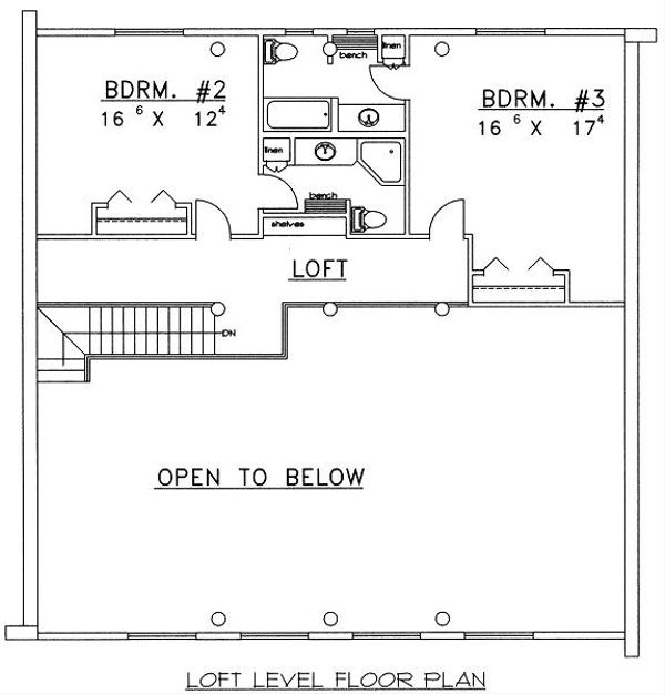 Home Plan - Log Floor Plan - Upper Floor Plan #117-501