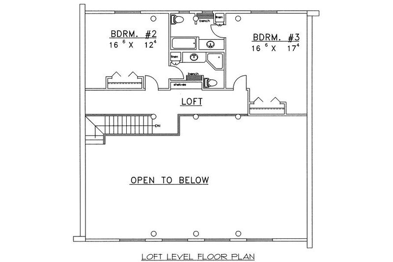 Home Plan - Floor Plan - Upper Floor for Log House Plan #117-501 - 3 bed, 3.5 bath