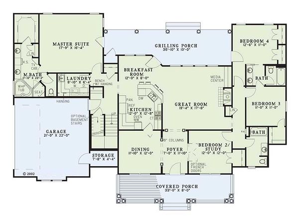 Country style houseplan farmhouse design floor plan