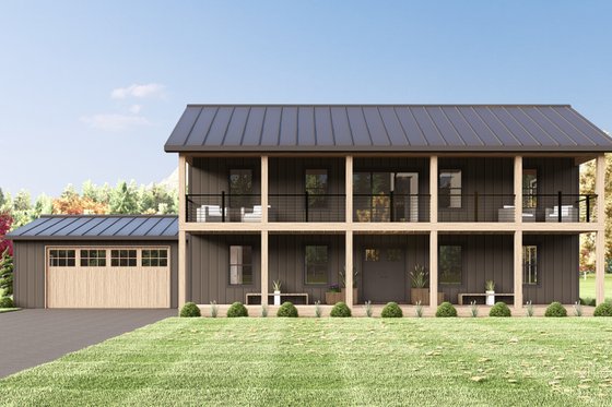 Exterior - Front Elevation 6 for Barndominium House Plan #1064-338 - 4 bed, 2.5 bath