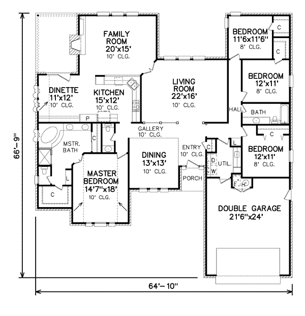 Traditional Floor Plan - Main Floor Plan #65-140