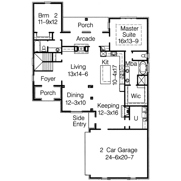 House Blueprint - European Floor Plan - Main Floor Plan #15-287