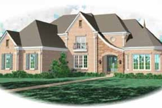 Exterior - Front Elevation for European House Plan #81-400 - 4 bed, 4.5 bath