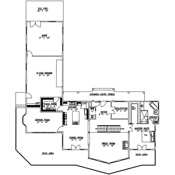 Dream House Plan - Modern Floor Plan - Main Floor Plan #117-233