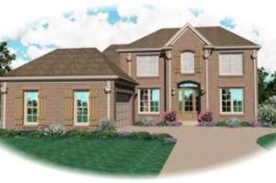 Exterior - Front Elevation for European House Plan #81-933 - 3 bed, 3 bath