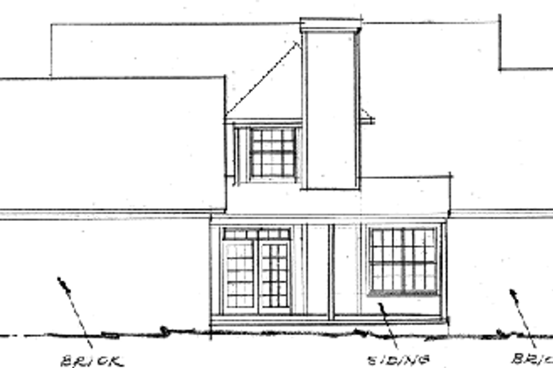 Home Plan - Exterior - Rear Elevation for Country House Plan #20-189 - 4 bed, 3.5 bath