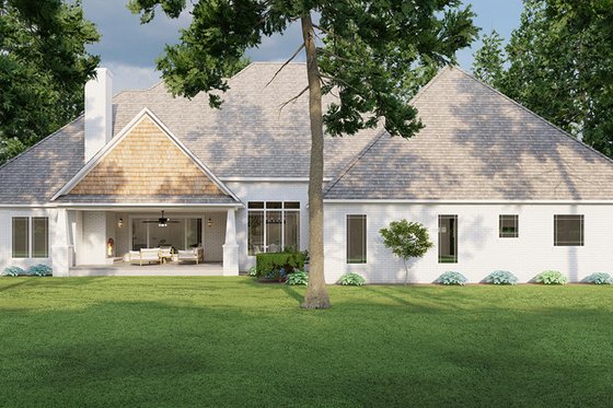 Exterior - Rear Elevation 1 for European House Plan #923-17 - 4 bed, 4.5 bath