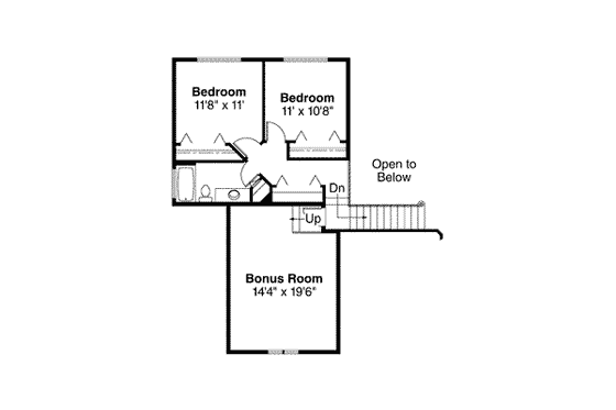 Floor Plan - Upper Floor House Plan #124-276 - 3 bed, 2.5 bath