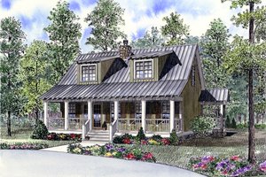Exterior - Front Elevation 4 for Cottage House Plan #17-624 - 3 bed, 2 bath