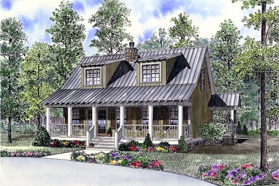 Exterior - Front Elevation 4 for Cottage House Plan #17-624 - 3 bed, 2 bath