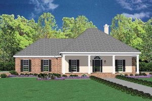 Southern Exterior - Front Elevation Plan #36-201