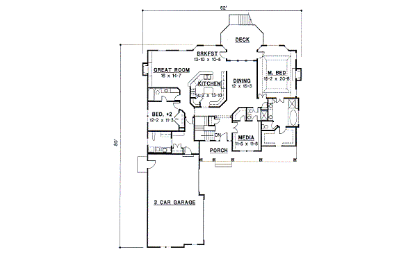 Country Floor Plan - Main Floor Plan #67-282