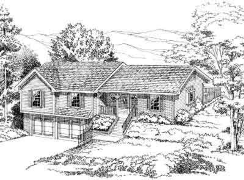 Exterior - Front Elevation 2 for Traditional House Plan #312-274 - 3 bed, 2 bath