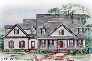 Southern Exterior - Front Elevation Plan #54-109