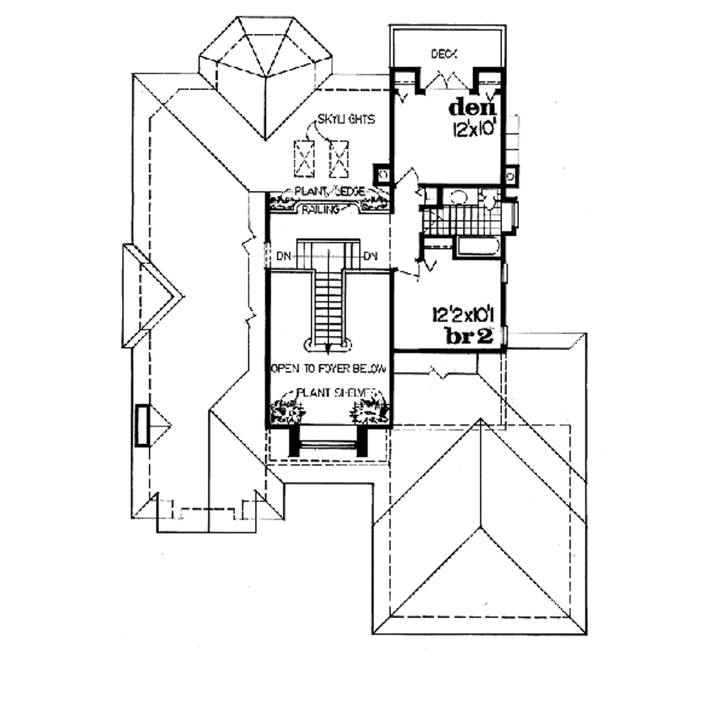 Floor Plan - Upper Floor for European House Plan #47-190 - 3 bed, 2.5 bath