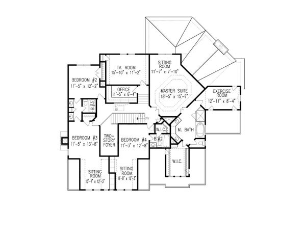 Farmhouse Floor Plan - Upper Floor Plan #54-407