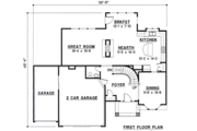 European Style House Plan - 4 Beds 3 Baths 2578 Sq/Ft Plan #67-691 