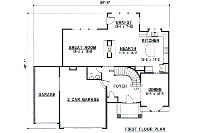 European Style House Plan - 4 Beds 3 Baths 2578 Sq/Ft Plan #67-691 ...