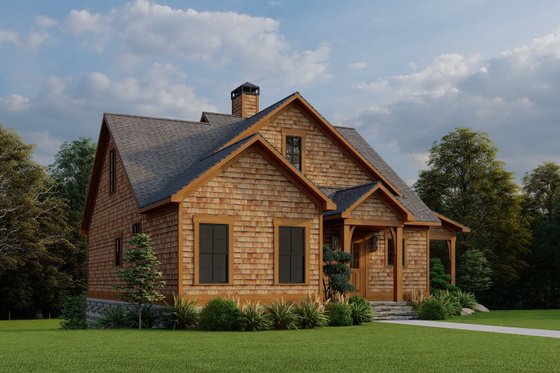 Exterior - Front Elevation 3 for Craftsman House Plan #923-13 - 3 bed, 2 bath