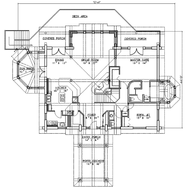Dream House Plan - Log Floor Plan - Main Floor Plan #117-105