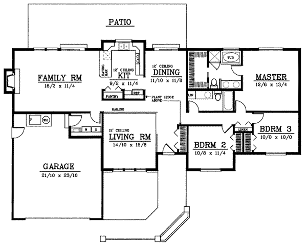 Home Plan - Traditional Floor Plan - Main Floor Plan #92-108