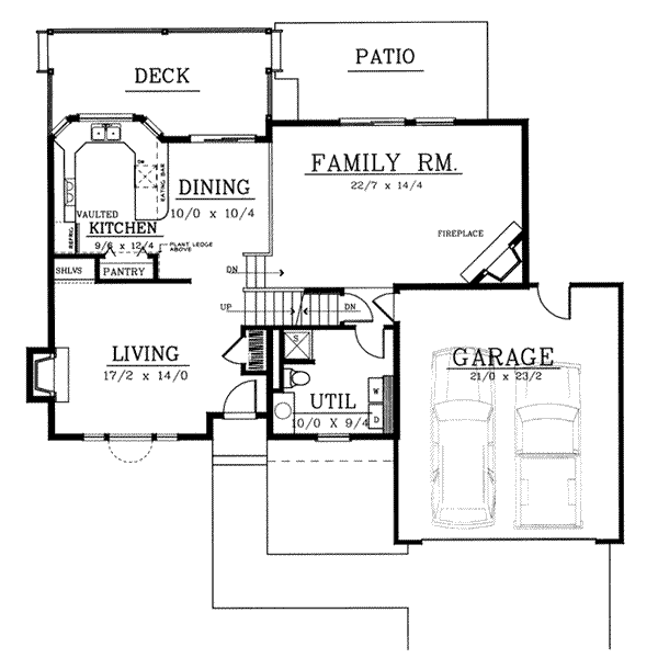 Architectural House Design - Traditional Floor Plan - Main Floor Plan #100-201