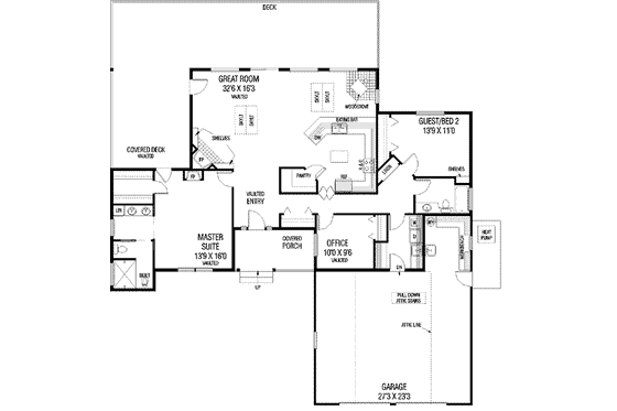 Floor Plan - Main Floor for Traditional House Plan #60-471 - 3 bed, 2 bath