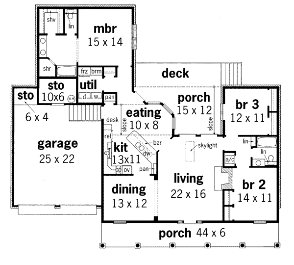 Southern Floor Plan - Main Floor Plan #45-274