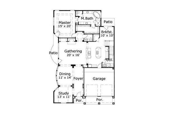 Floor Plan - Main Floor for European House Plan #411-339 - 3 bed, 4.5 bath