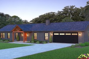 Ranch Exterior - Front Elevation Plan #932-1070