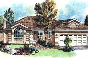 Ranch Exterior - Front Elevation Plan #18-145